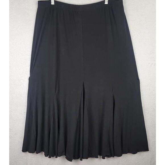 Whimsigoth 2X Maxi Skirt Pull On Long Flare Full Dark Romantic Career Office - Picture 1 of 5